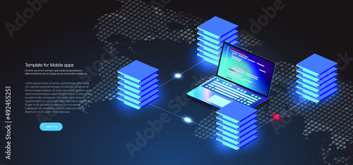 VPN service flat 3d isometric Cyber security concept. Encryption. Cyber security and information or network protection. Future technology web services. Privacy concept. Data protection.