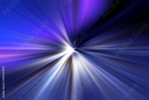 Abstract radial zoom blur surface of dark blue, gray and lilac tones. Gloomy grey-purple background with radial, radiating, converging lines.