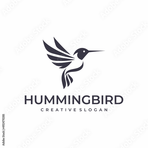 Hummingbird logo design vector template 