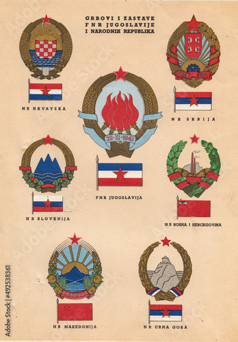 Yugoslavia, Federal People's Republic, Arms and Flags