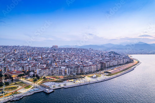 Aerial photo of izmir with drone during daytime