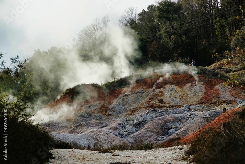 fire in the forest , image taken in Follonica, grosseto, tuscany, italy , larderello desert