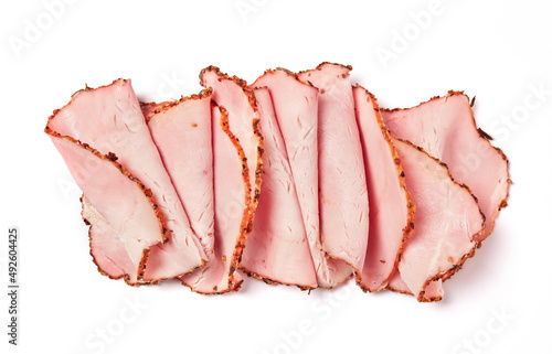 Rolled smoked ham slices