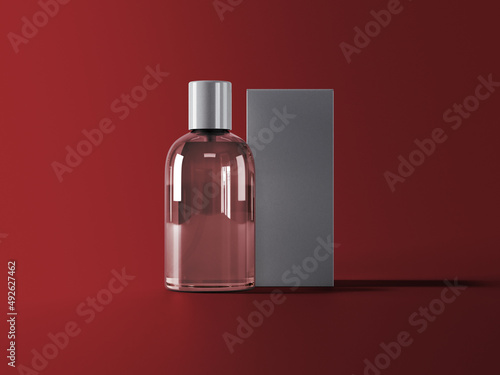 Embalagem de perfume frasco tranparente mockup 3d