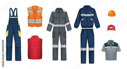 Workwear Realistic Icon Set