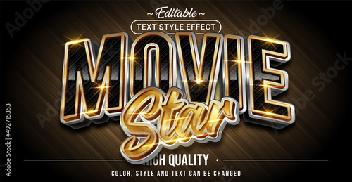 Editable text style effect - Movie Star text style theme.