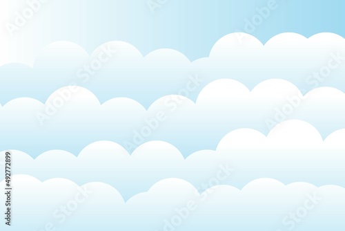 Blue sky with clouds background. Vector illustration.