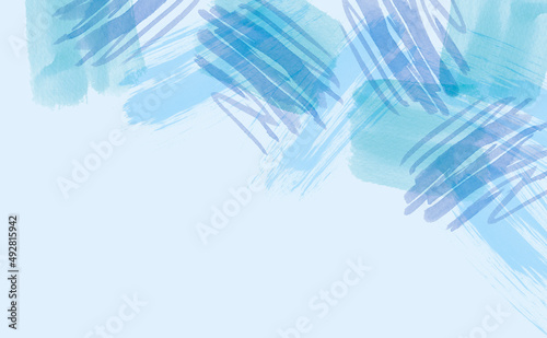 水彩 面とライン構成 青 水色ベース