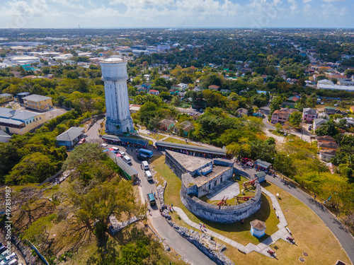 Fort Fincastle and Water Tower. Fort Fincastle was a historic fortification built in 1793 by British in downtown Nassau, New Providence Island, Bahamas. 