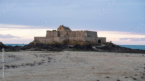 Fort of Saint Malo on the beach in Brittany