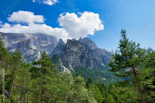 mountain in the alps, photo as a background , in pasubio mountains, dolomiti, alps, thiene schio vicenza, north italy