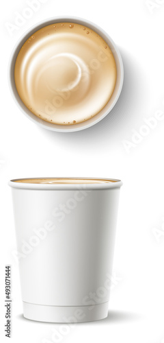 Takeaway coffee mockup. Realistic blank disposable cup