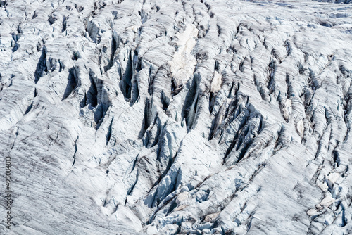 Detail of a glacier with small crevasses