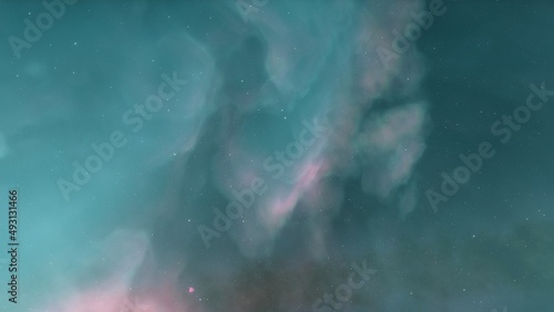 Nebula in space, science fiction wallpaper, stars and galaxy, 3d illustration 