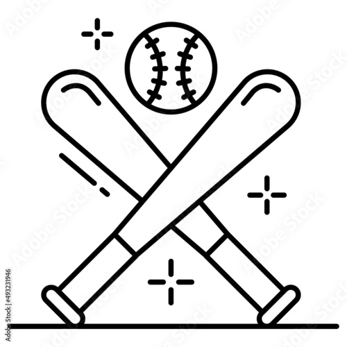 Americans national base ball Sports Vector Icon Design, American culture and traditions Symbol, United States Social Sign, US Arts and literature Stock illustration, Baseball bat and Ball Concept