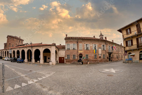 Scarnafigi, Cuneo, Italy - March 16, 2022: the town hall in corso Carlo Alberto