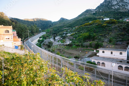 Border between Spain and Morocco from Ceuta