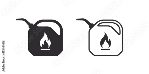 Canister icons. Concept of Fuel signs. Canister for flammable liquids. Vector illustration