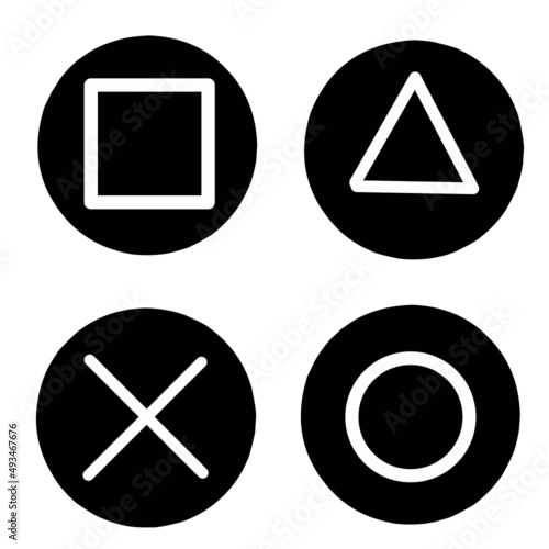 playstation game set icon vector with simple design