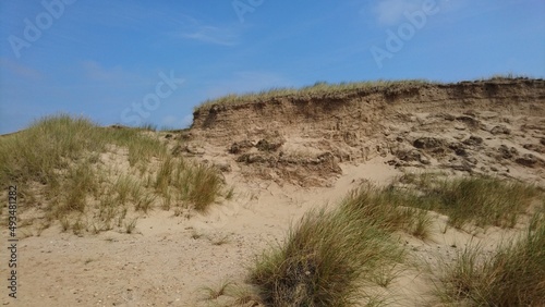 Dune with dune grass near Rantum on the North Sea island of Sylt - Düne mit Dünengras bei Rantum auf der Nordseeinsel Sylt