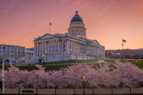 Utah Capitol Cherry Blossoms