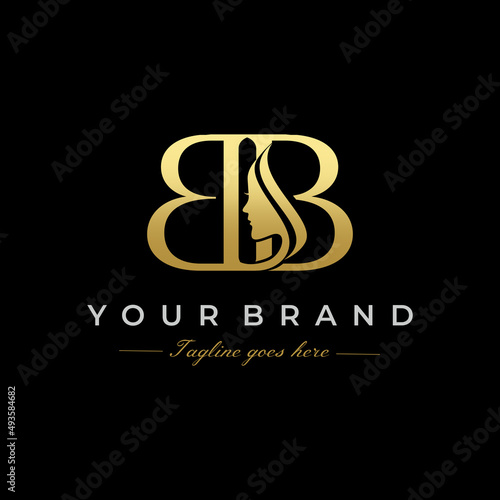Initial Letter BB Beauty Face Logo Design Vector