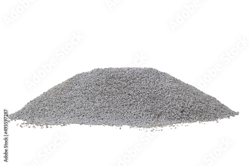 Pile of gravel or stone for construction isolated on white background included clipping path.