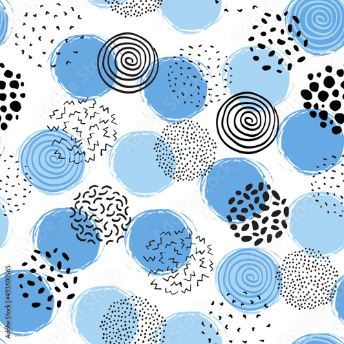 Geometric circle seamless pattern. Abstract modern art illustration round shapes