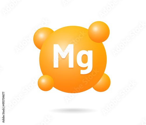 MG symbol of magnesium molecules vector illustration.