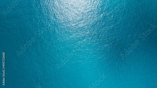 Sea surface aerial view,Bird eye view photo of blue waves and water surface texture Blue sea background Beautiful nature Amazing view sea background