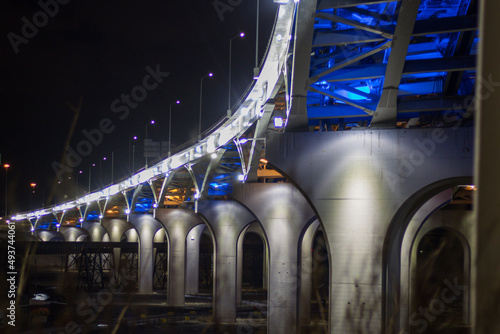 Bridge lit in support of Ukraine - Cleveland