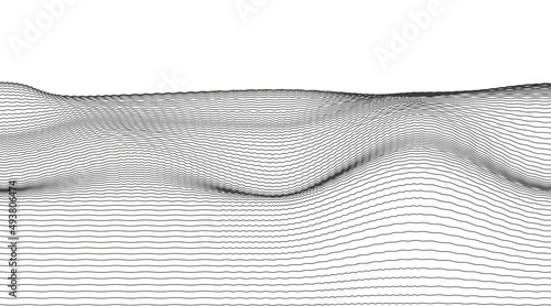Black Dynamic line on White background,Digital Sound Wave concept design,Vector