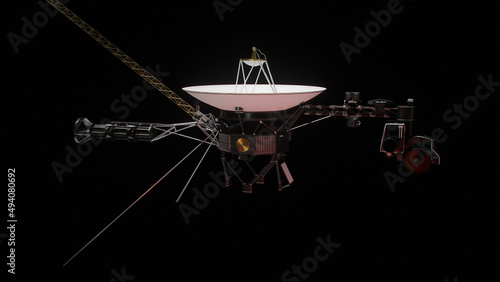 Voyager Space Probe - spacecraft in space (3d illustration)