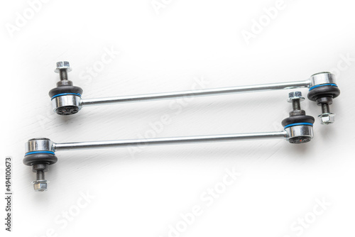 new car suspension stabilizer bar on a white background.