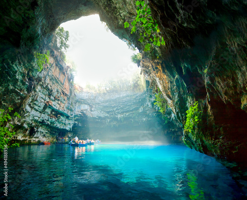 Melissani lake on Kefalonia island