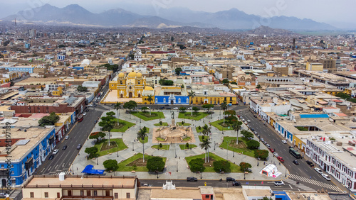 Plaza de Armas in the Historic Center of the city of Trujillo.