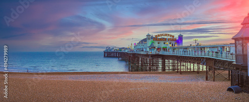 Brighton Pier, UK during sunset