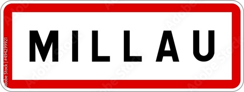 Panneau entrée ville agglomération Millau / Town entrance sign Millau