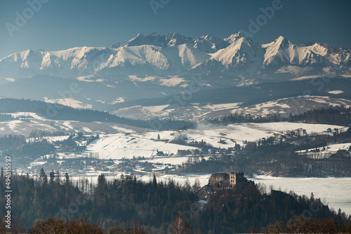 snow covered mountains