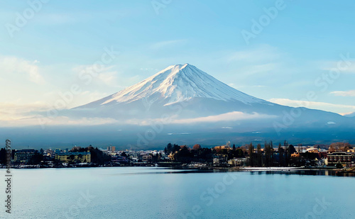 Mesmerizing view of the snowy Mount Fuji in Japan