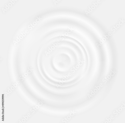 Milk wave splash ripple background. White vector circle of yogurt or cream texture top view. Round swirl surface from falling drop, cosmetic moisturizer, lotion, paint or dairy product 3d design