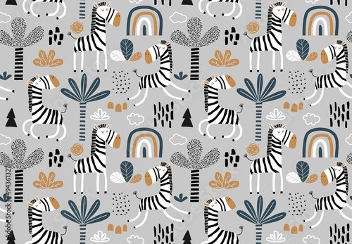 cute zebra seamless pattern.