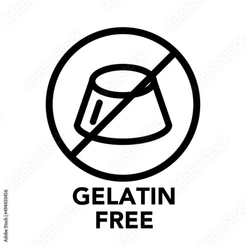 Round frame gelatin free icon, one of the food allergy icons set