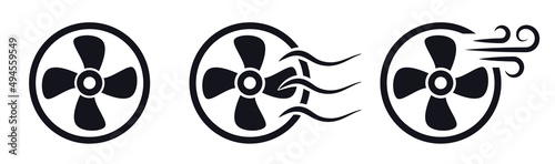 Fan ventilator propeller vector icon