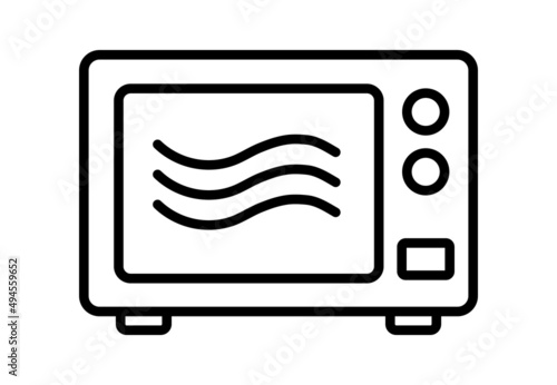 Microwave oven line art icon