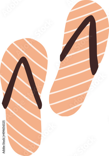 Beach Flip Flops Cartoon Illustration