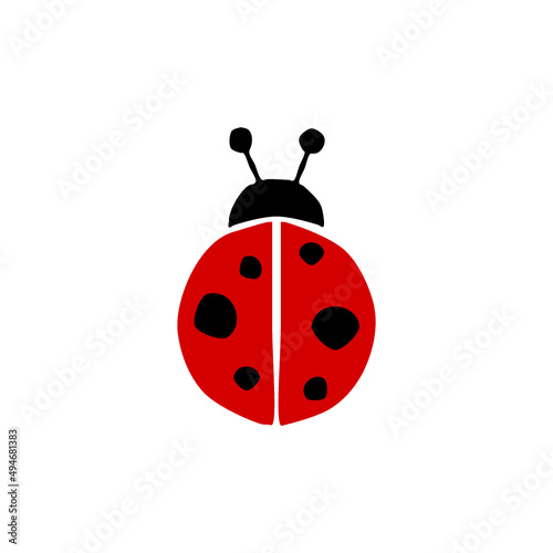 Hand drawn ladybug bug icon