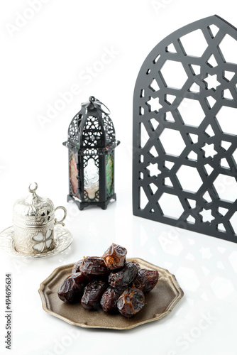 Date fruit on a White Background.