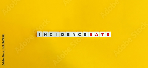 Incidence Rate Term on Letter Tiles on Yellow Background. Minimal Aesthetics.