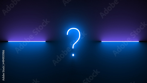 Illustration of a neon punctuation mark isolated on a black background